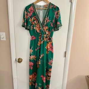 Flying Tomato Green Floral Jumpsuit